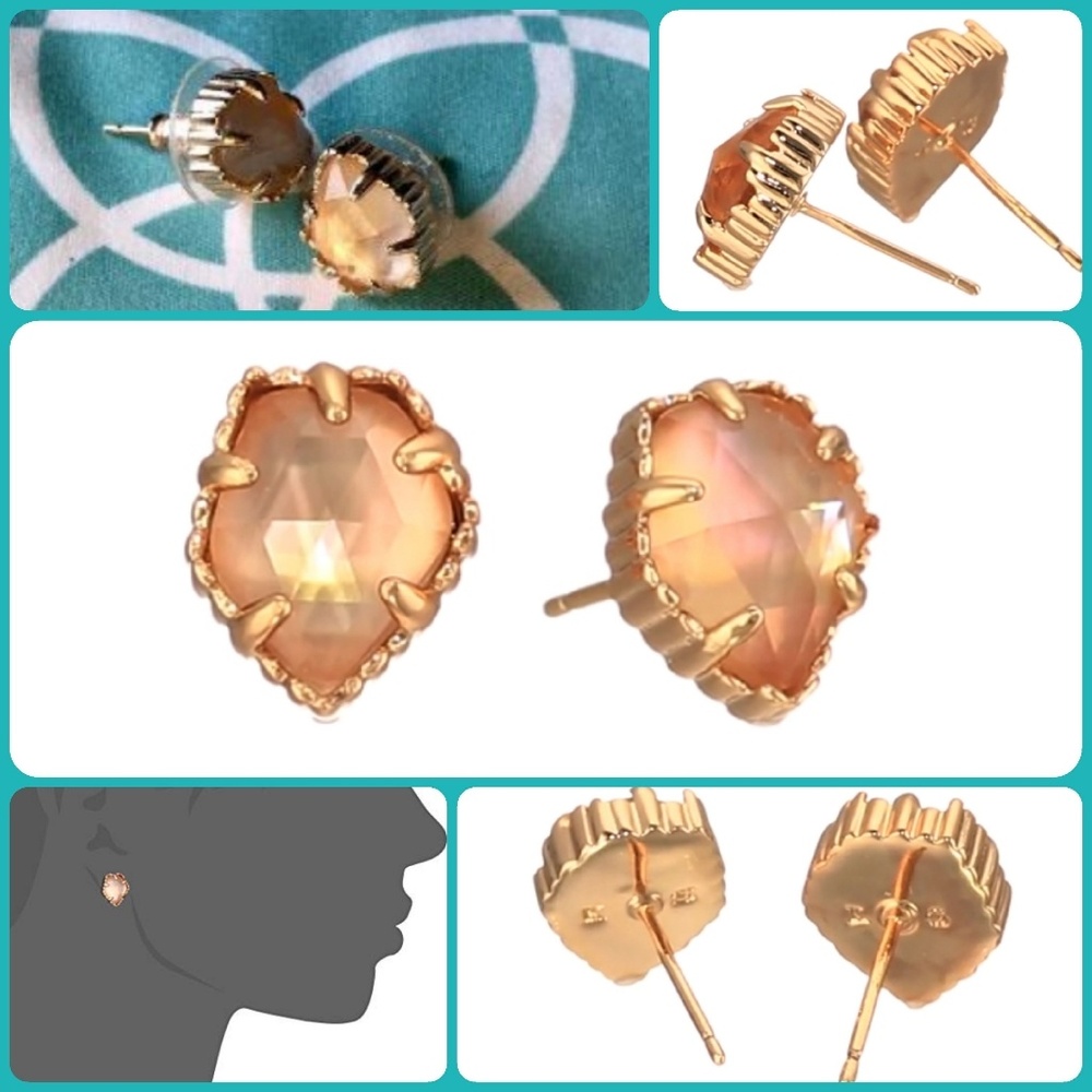 Kendra Scott "TESSA" Studs in Peach & Rose Gold